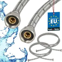 KOTARBAU Lot de 2 Flexible Robinet 1/2"x1/2" Tuyau Robinet 300cm Acier Inoxydable Rallonge Robinet Cuisine Flexible Tuyau Robinet Cuisine