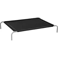 PawHut Lit pour chien chat XXL grand confort sur pieds lit de camp 130L x 90l x 20H cm textilène micro-perforé noir