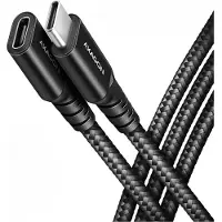 Axagon BUCM32-CF10AB prodluovací kabel USB-C (M) USB-C (F), 1m, USB 20Gbps, PD 240W 5A, 8K HD, ALU, oplet, erný