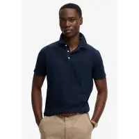 Superdry Classic Cotton Linen Short Sleeve Polo Bleu 2XL Homme