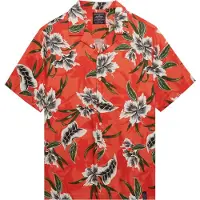 Superdry Hawaiian Print Short Sleeve Shirt Rouge S Homme