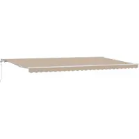vidaXL Store banne télescopique beige 600 x 350 cm en tissu et aluminium
