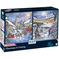 The House of Puzzles Puzzle 2 Puzzles - Pièces XXL - Christmas Is Coming - 500 à 999 pièces