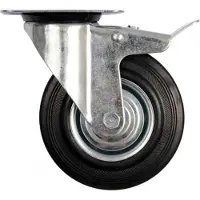 VOREL Roue pivotante en gomme - VOREL - 200 mm - Largeur 46 mm - Charge 150 kg - Hauteur 235 mm