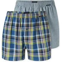 Schiesser Boxers ' Boxershorts ' bleu / jaune / gris chiné