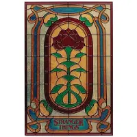 Fanattik Stranger Things Creel House Stained Glass Window Plate Replica Multicolore