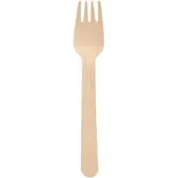 Papstar Fourchettes en bois "pure" 16 cm, écologiques et solides | film (250 pièces)