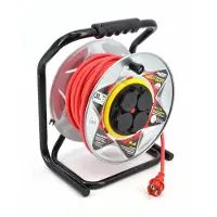 AWTOOLS heavy duty red metal drum extension cable 30m 3x1.5mm 16a / 3680w / ip44