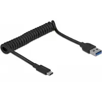 DeLOCK USB 10 Gbps Spiralkabel Typ-A Stecker zu USB Type-C Stecker