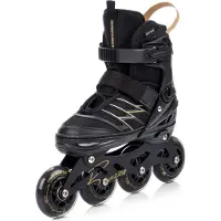 Meteor Roller Buzzy réglables – Confortables, stables et sûrs grâce à leurs roulements ABEC-9 – Noir/Or, taille L 38-43