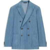 BOSS Blazer en coton italien à revers en pointe