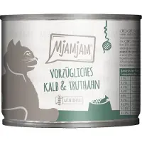 MjAMjAM Nourriture humide - Boîte Adult Cat - Veau et dinde - 6 x 200 g