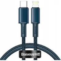 Baseus Câble Usb-C vers Lightning High Density Braided, 20W, 5A, Pd, 1M (Bleu)