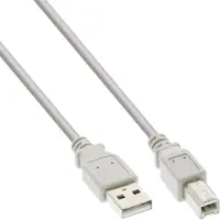 InLine câble USB 2.0, A à B, beige, 1m