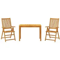 vidaXL Ensemble de jardin 3 pièces en bois massif d'acacia