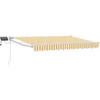 vidaXL Store à bras articulés manuel avec LED orange et blanches, 3,5 x 2,5 m