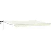 vidaXL Store à bras articulés manuel avec LED, crème et blanc, 4 x 3 m