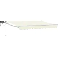 vidaXL Store à bras articulés manuel avec LED, crème et blanc, 3 x 2,5 m