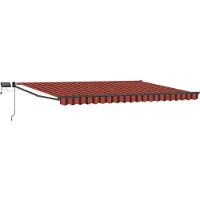 vidaXL Store Rétractable Manuel Avec Leds Orange Et Marron 5 X 3 M