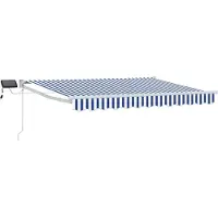 vidaXL Store à bras articulés manuel avec LED bleues et blanches, 3 x 2,5 m
