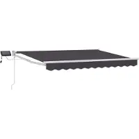 vidaXL Store Rétractable Manuel Avec Leds Anthracite 3,5 X 2 M