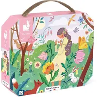 Janod Puzzle - Motif de la nature - 200 pièces - Jeu éducatif en carton
