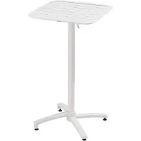 Oviala Table haute 60x60 cm inclinable de terrasse en aluminium blanc - Almada