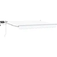 vidaXL Store à bras articulés manuel avec LED, blanc, 3 x 2,5 m