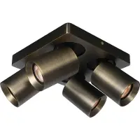 Artdelight Plafonnier Megano Bronze antique à 4 lumières