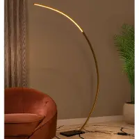 Lucide Curve Lampadaire Matt Gold | Brass