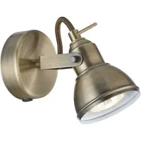 Searchlight Focus Spot mural Lumière avec interrupteur laiton antique orientable et pivotant Rétro