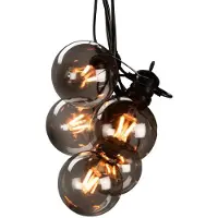 Konstsmide - set de lumières décoratives pour fêtes avec fonction dimmer et LED remplaçables - 4,5m de long avec 10m de cordon - 10 ampoules LED incluses - 7W - IP44 - noir