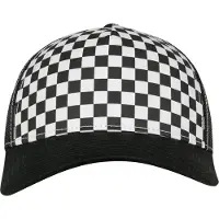 Flexfit Casquette 'Checkerboard Retro Trucker' noir / blanc