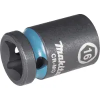 Makita Clé à douille E-16128 Impact Black 1/2 pouce extérieur 4 pans D.16mm court