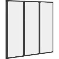 vidaXL Paroi de douche noire 120 x 2 x 117 cm Aluminium et PP