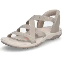 SKECHERS pour femme. 163460 Sandales Reggae Slim - Stretch Flex taupe (42), Plat, Aucun, Casuel