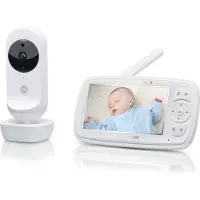 Motorola Nursery VM44 Connect Baby Monitor - Babyfoon met Camera - Wi-Fi - met App - HD Videostreaming - 2 Weg Communicatie - Infrarood Nachtzicht - Bereik tot 300 M - Wit