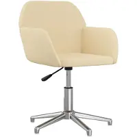 vidaXL Chaise de bureau Pivotante Tissu Crème