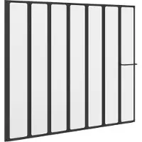 vidaXL Paroi de douche noire 168 x 140 cm en aluminium
