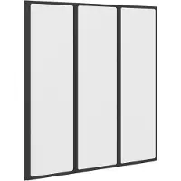 vidaXL Paroi de douche noire 132 x 2 x 140 cm en aluminium et PP