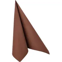 Papstar Serviettes Royal Collection, 5 x 50 pièces, 1/4-plié, aspect tissu, 400 x 400 mm, papier, marron