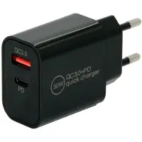 IWH Chargeur USB 30 W Prise de courant, intérieur Nombre de sorties : 2 x USB 3.0, U (30 W, 2 ports), Chargeur USB, Noir
