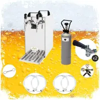 Ich-zapfe Ensemble complet Tireuse a biere - Kontakt 40 machine a biere, pompe a biere 2 lignes, 50 litres/h, professionnelle, KEG 2: Type D; KEG: KeyKeg