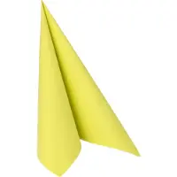 Papstar Serviettes Royal Collection, 5 x 50 pièces, 1/4-pli, aspect tissu, 400 x 400 mm, papier, vert citron