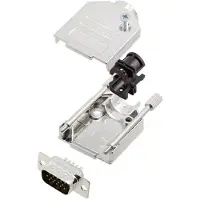 Amphenol L17DTZK09+L717HDE15P Kit de connecteurs mâles SUB-D 180 ° Nombre de pôles (num) : 15 trous, Câble + prise électronique, Argent