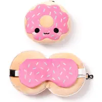 Relaxeazzz Peluche Adorasnacks Donut Oreiller de voyage & masque pour les yeux