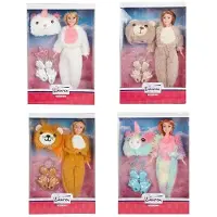 Toi-Toys Poupée adolescente Lauren Onesie - Poupée en peluche 30 cm multicolore