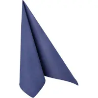 Papstar Serviettes Royal Collection, 5 x 50 pièces, 1/4-pli, aspect tissu, 400 x 400 mm, papier, bleu foncé