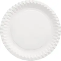 Papstar Assiette en carton , jetable, ronde, Ø 230 mm, avec bord tracteur, compostable, 100 % fibres fraîches, blanche, 100 pièces