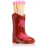 PADDYWAX Cowboy Boot Match Holder allumettes Red & Pink Flame 25 pcs